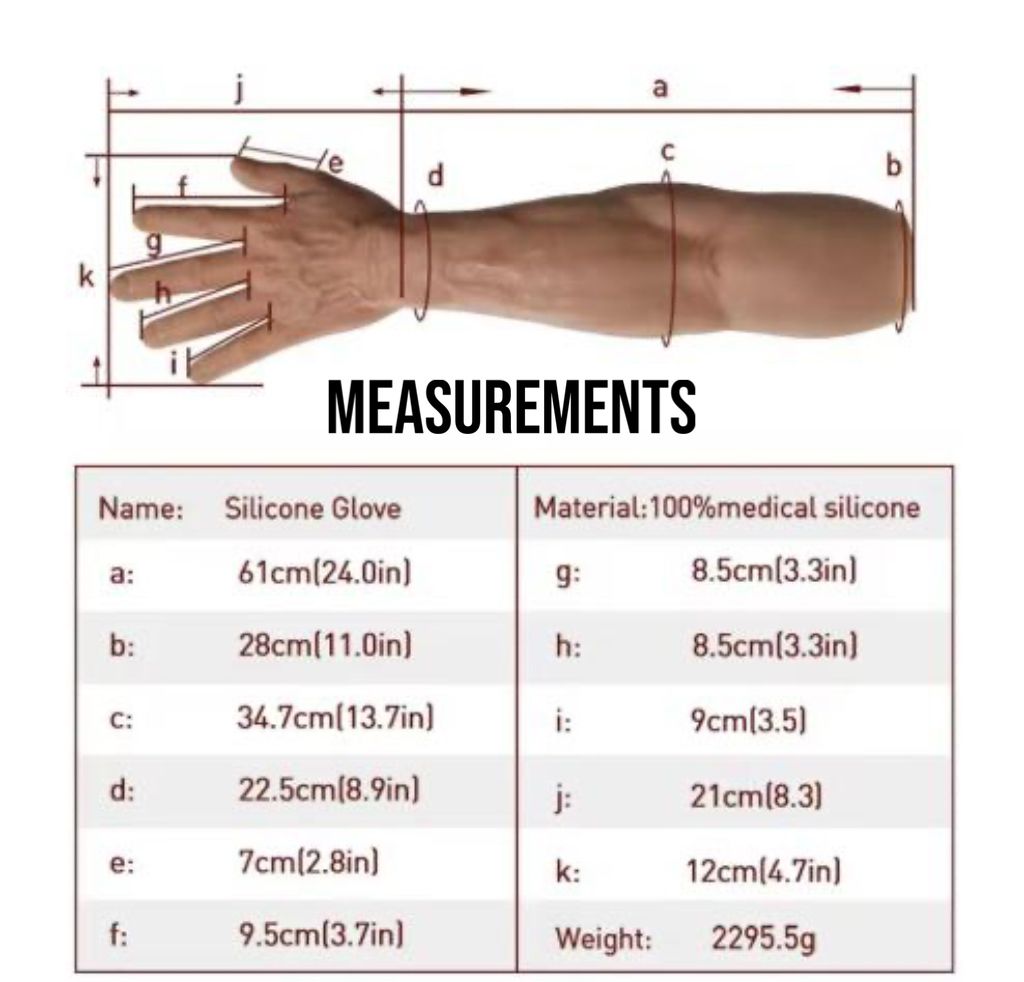 HYPER- REALISTIC MATTE BLACK WITH GRAY FINISH ELBOW-LENGTH MEN'S GLOVES