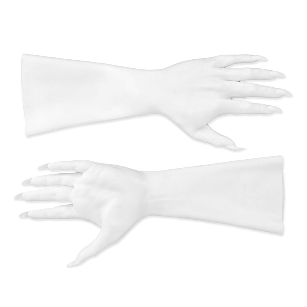 HYPER-REALISTIC MATTE WHITE WOMEN’S MID-FOREARM GLOVES