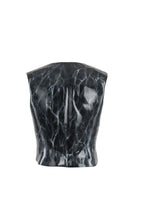 WOMEN’S BLACK FAUX MARBLE VEST ACCENTED WITH STRONG VEINING