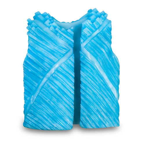 Men's ice blue crystal stylized vest with frost and open front