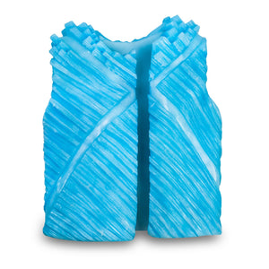 Men's ice blue crystal stylized vest with frost and open front