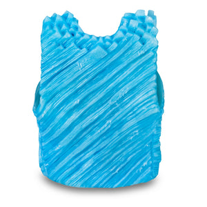 Men's ice blue crystal stylized vest with frost and open front