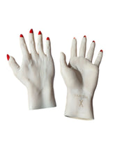 ULTRA-REALISTIC TRANSLUCENT HD WHITE POWDERED WOMEN’S MID-FOREARM GLOVES