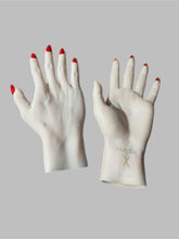 ULTRA-REALISTIC TRANSLUCENT HD WHITE POWDERED WOMEN’S MID-FOREARM GLOVES