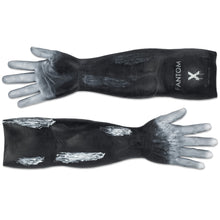 HYPER- REALISTIC MATTE BLACK WITH GRAY FINISH ELBOW-LENGTH MEN'S GLOVES