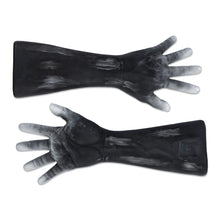 HYPER- REALISTIC MATTE BLACK WITH GRAY FINISH ELBOW-LENGTH MEN'S GLOVES