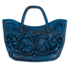PATINA BLUE BAROQUE STYLIZED SILICONE HANDBAG