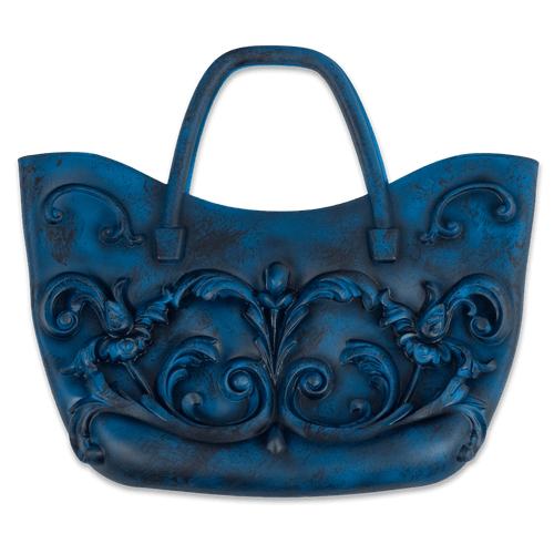 PATINA BLUE BAROQUE STYLIZED SILICONE HANDBAG
