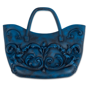 PATINA BLUE BAROQUE STYLIZED SILICONE HANDBAG