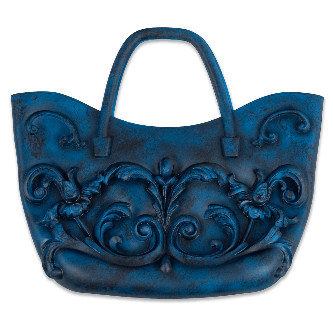 PATINA BLUE BAROQUE STYLIZED SILICONE HANDBAG