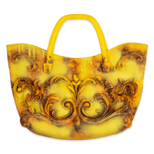 PATINA YELLOW BAROQUE STYLIZED SILICONE HANDBAG
