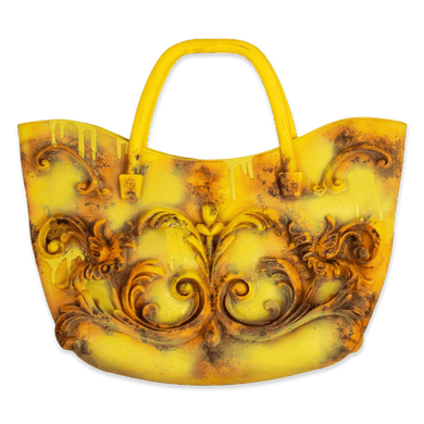 PATINA YELLOW BAROQUE STYLIZED SILICONE HANDBAG