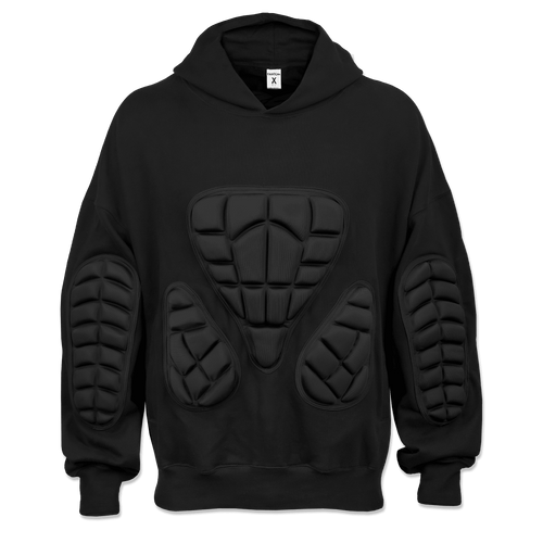 SK8 OR DIE PADDED BLACK HOODIE