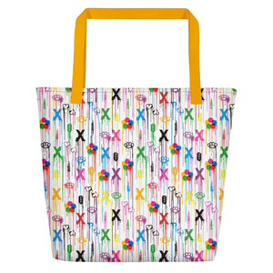 FX All-Over Print Graffiti Drip Beach Bag