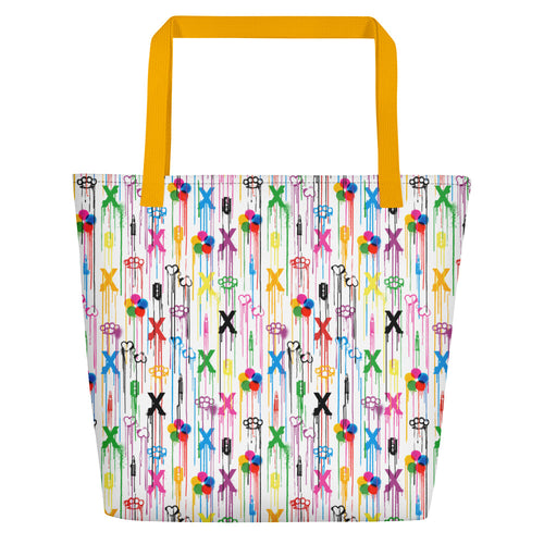 FX All-Over Print Graffiti Drip Beach Bag