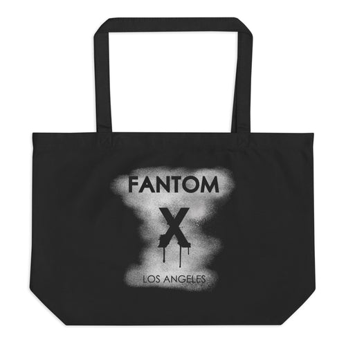 White spray over stencil FX logo tote bag (black)