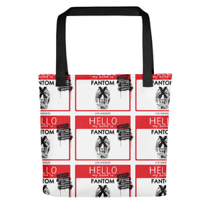 All-Over Hello My Name Is FX Sticker Tote bag