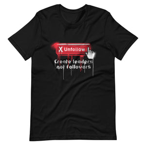 Men's FX Short-Sleeve "Unfollow" design T-Shirt (Black)