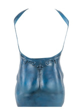 Women’s midnight-blue baroque stylized dress in lux soft rubber silicone