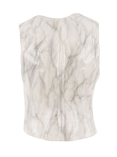 Men's white faux marble vest accented with strong dark veining